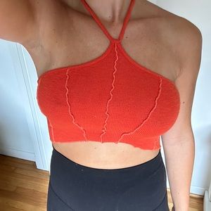 orange crop top
